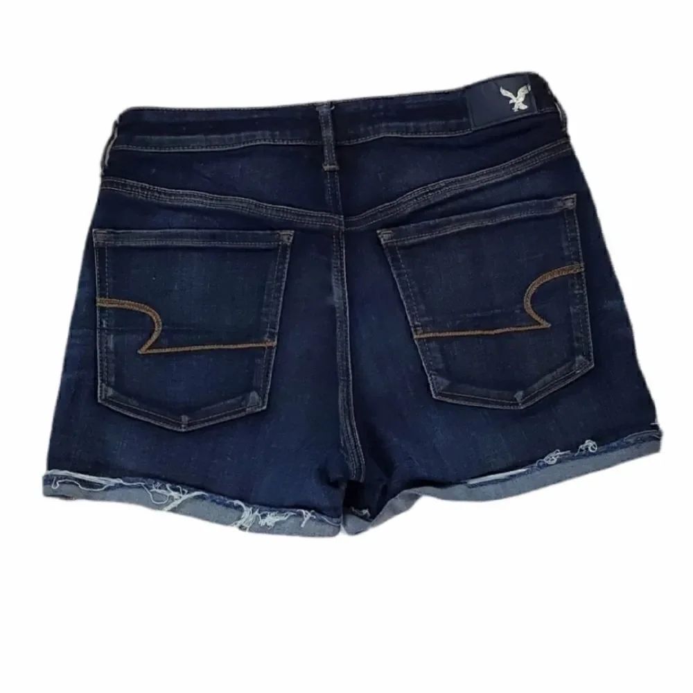 American Eagle Indigo High Rise Shortie Shorts